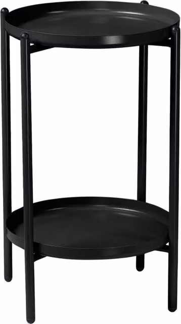 Pirlo Plush Round Black Metal Side Table