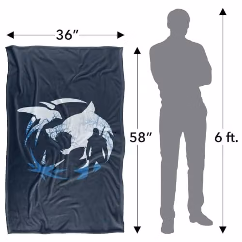 The Witcher Logo Silhouette Super Soft Silky Touch Fleece Throw Blanket, Multicolour, W: 91 cm, D: 147 cm – 3
