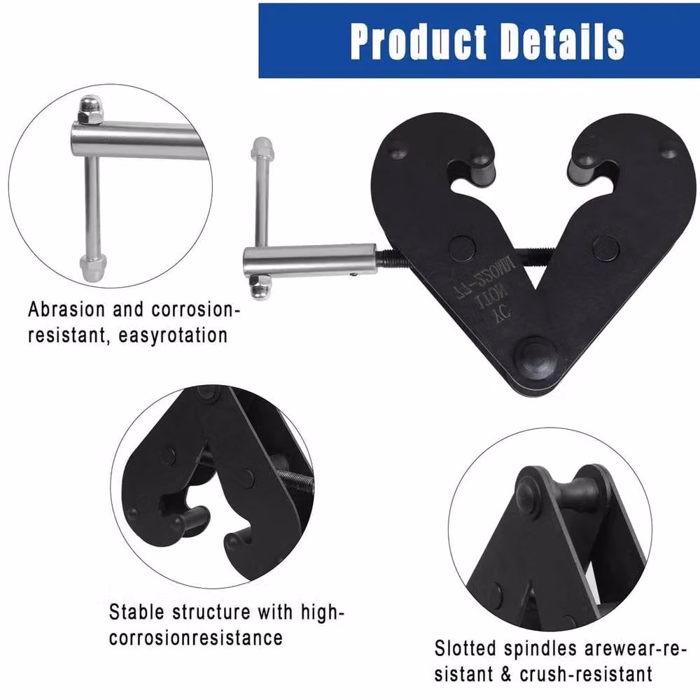Havendro Black Steel Adjustable Girder Clamp 2200lbs (77-220mm) – 4