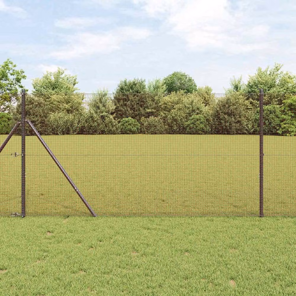 Berkfield Home Red PVC Coated Steel Welded Wire Fence, H: 1.5 m x W: 10 m – 2