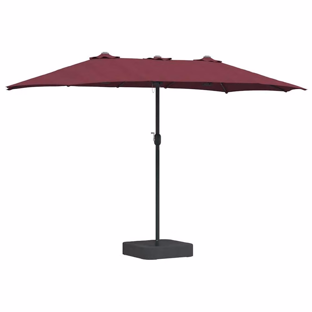 Berkfield Home Modern Folding Garden Parasol in Burgundy Red, W/D/H: 385 x 209 x 244 cm – 3