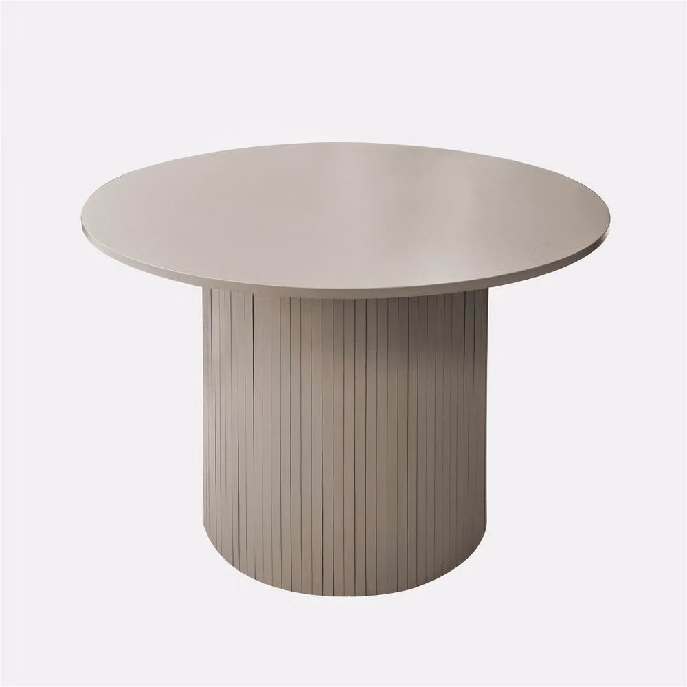 OHS Madison Ribbed Round Dining Table in Natural Wood Effect Sand and Beige – 2