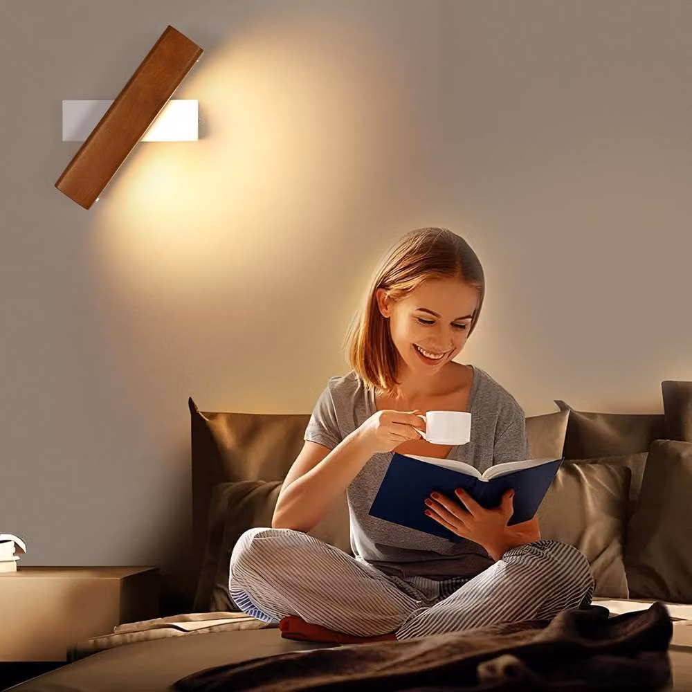COMELY Adjustable Wooden LED Indoor Wall Lights with Warm White 3000K Illumination – 3