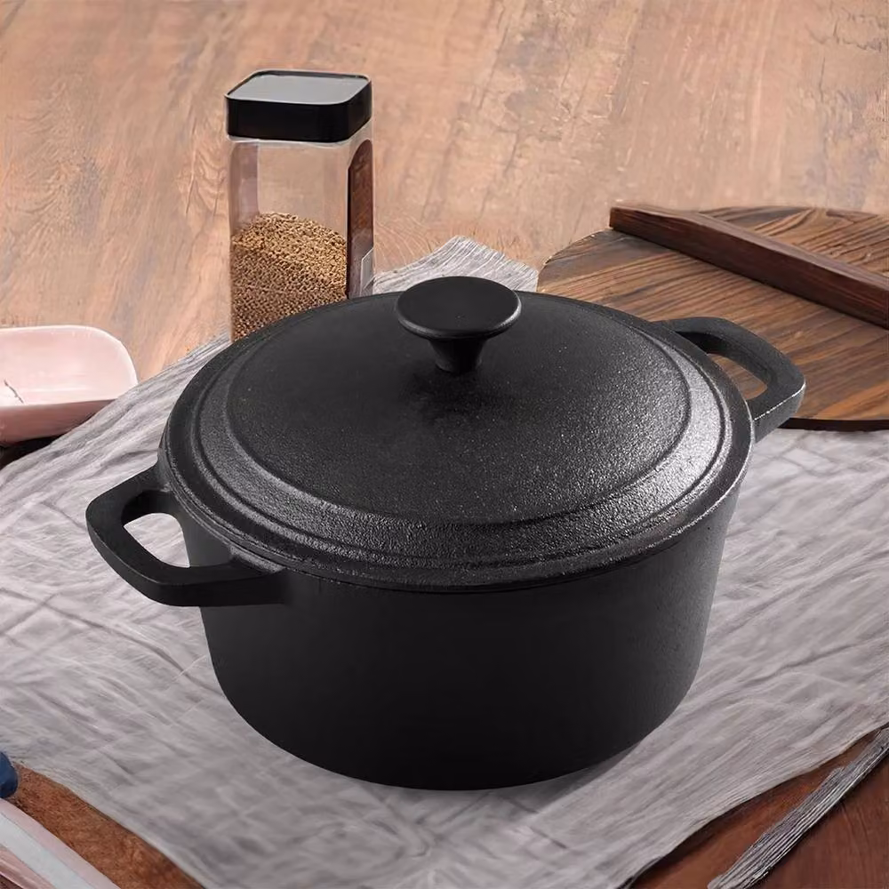 PAWNORA Black Uncoated Cast Iron Casserole Dish, W: 21 cm, H: 9 cm – 5