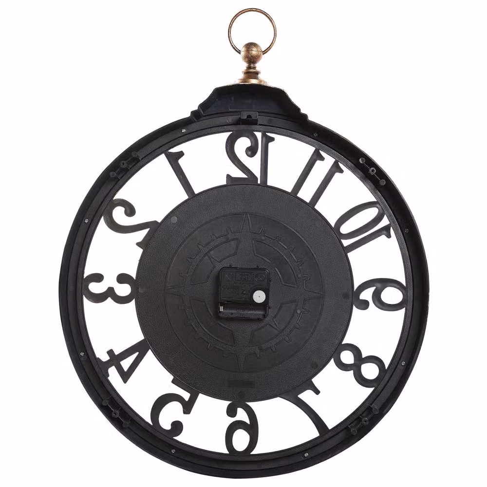 Wyld and Coco Brown Retro Round Analog Wall Clock, Diameter: 52 cm – 3