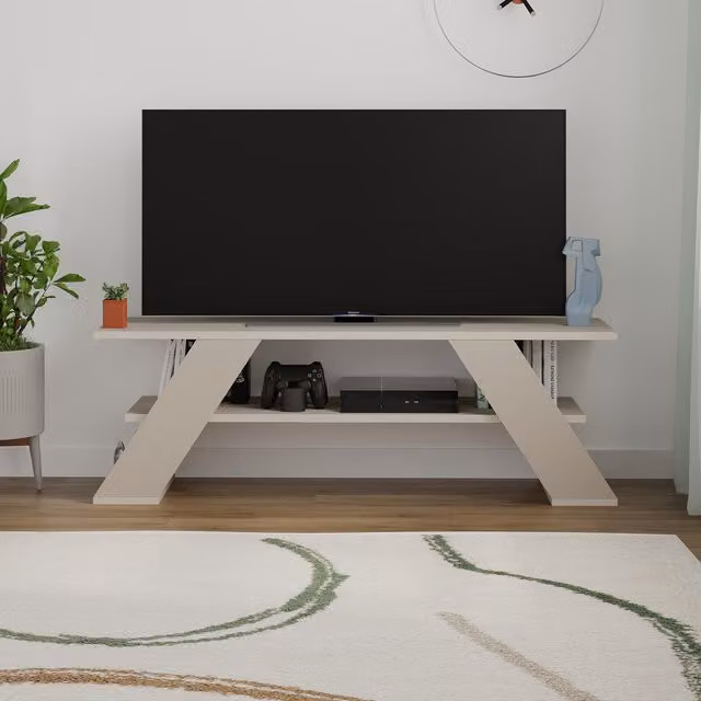 Decortie Farfalla Modern TV Stand in Sandstone