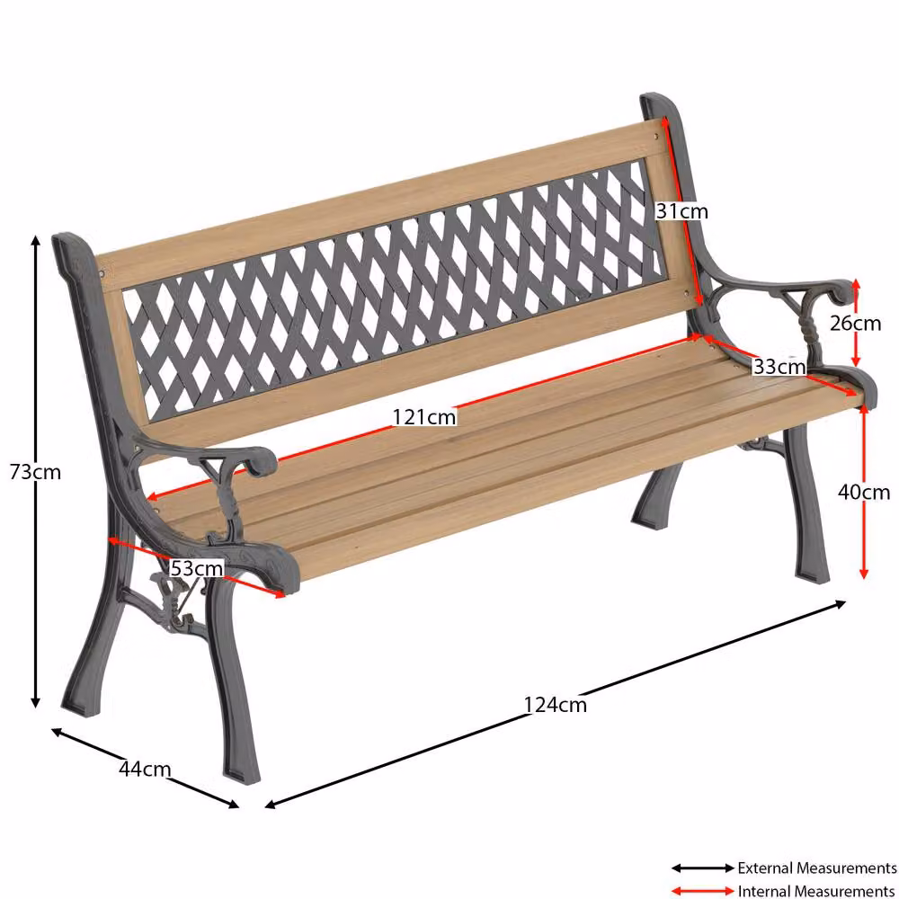 HD Designs 3 Seater Cross Style Garden Bench in Brown Pine Wood – 2