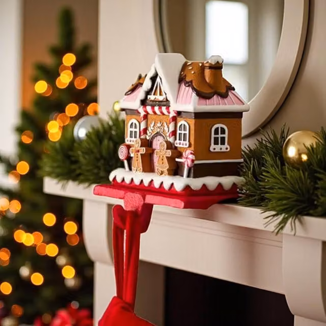 Garden Greatness Candy Theme Gingerbread Stocking Holder in Brown and Multicolour – 1