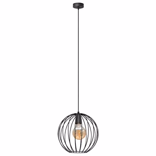 Netlighting Helam Mercure Wire Frame Pendant Ceiling Light in Black, Diameter: 30 cm