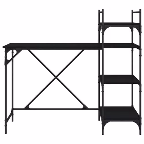 vidaXL Computer Desk with Shelves, Black, W/D/H: 120 x 47 x 109 cm – 3