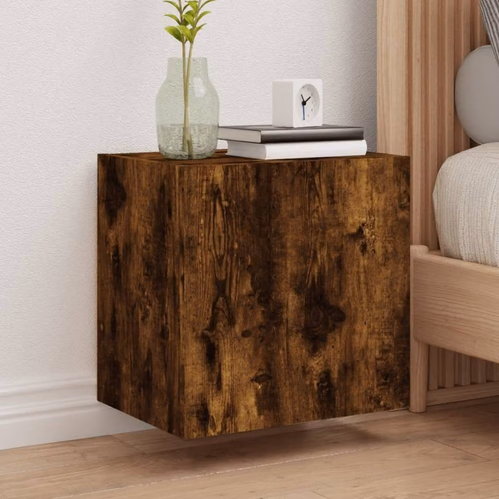 Berkfield Home Smoked Oak TV Wall Cabinet in Brown, W/D/H: 40.5 x 30 x 40 cm – 1