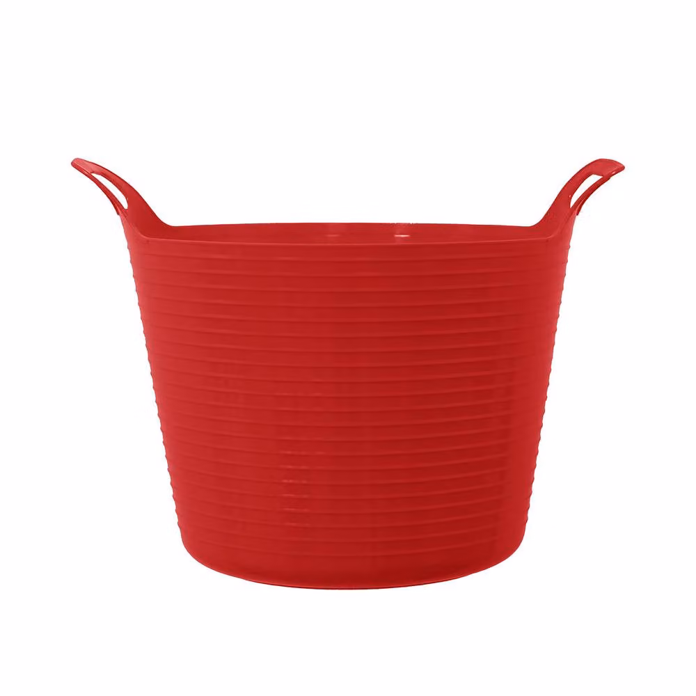 Simpa Set of 5 Red Durable Plastic Multipurpose Flexi Tubs, 42L – 2