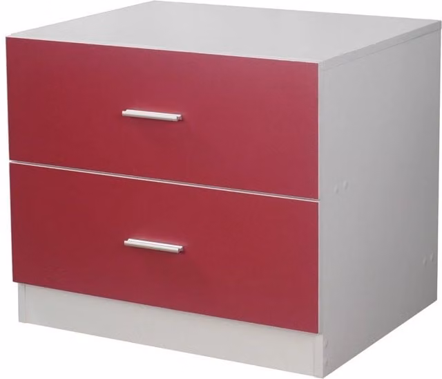 EONLION Orlando 2-Drawer Wood Chest, Pink and Silver Compact Bedroom Side Cabinet