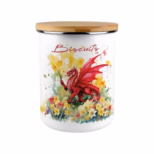 Purely Home Welsh Dragon and Daffodils Extra Large Biscuit Tin, Multicoloured – 1
