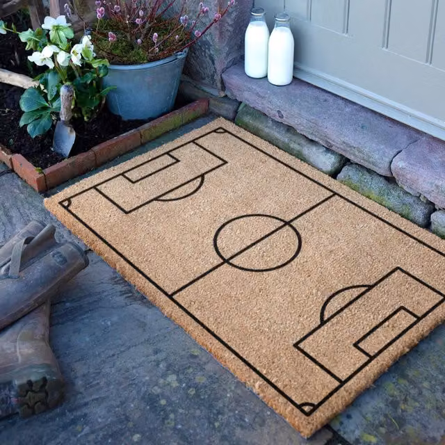 Artsy Mats Football Pitch Doormat in Brown, W: 90 cm, D: 60 cm – 1