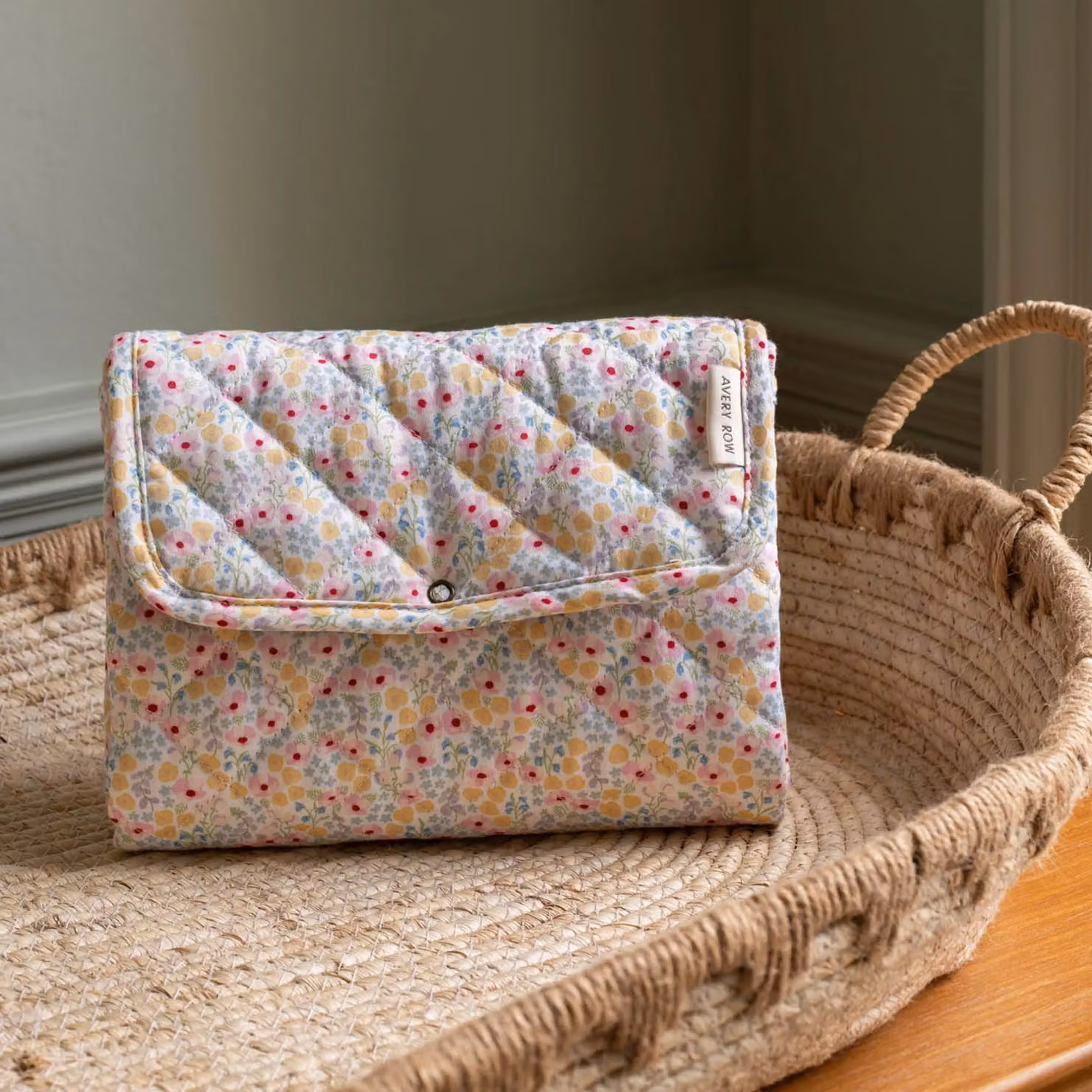Avery Row Foldable Travel Baby Changing Mat in Wildflower Garden Multicolour – 2