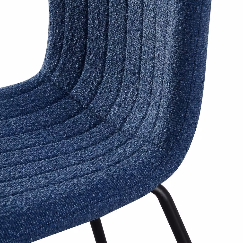 MCC Direct Bella Luxe Set of 6 Blue Teddy Faux Fur Dining Chairs – 3