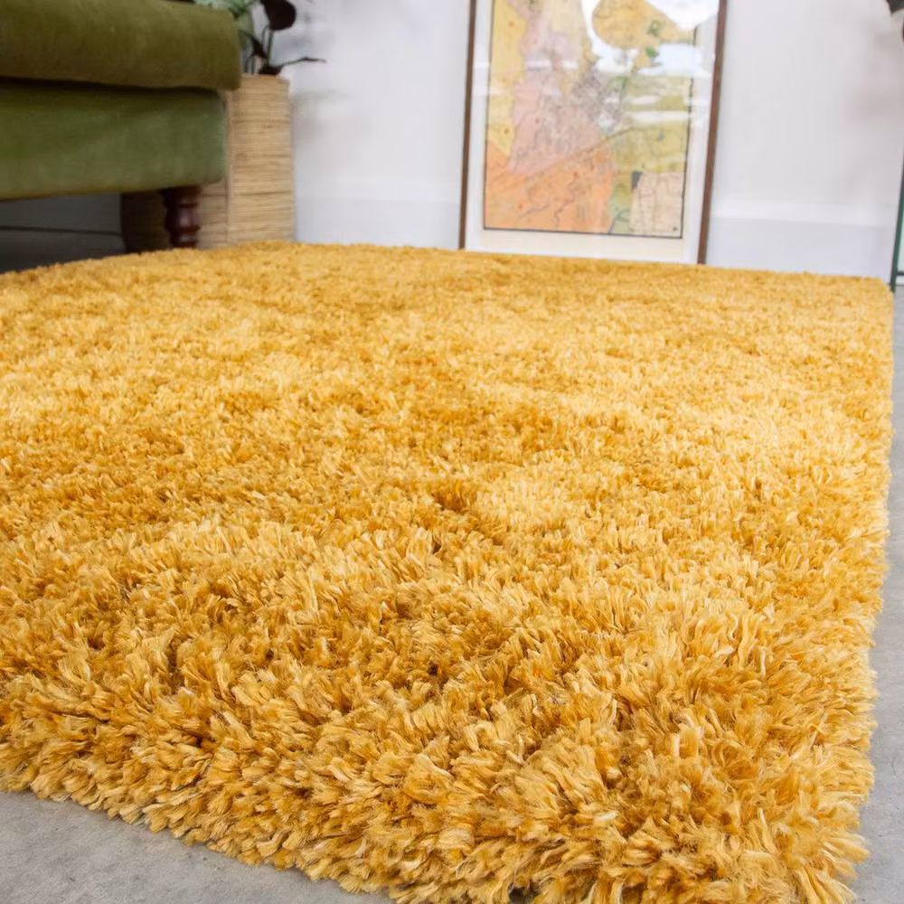 Kukoon Ochre Yellow Shaggy Rug, Soft Plush Pile Bedroom Runner, W: 60 cm, L: 240 cm – 2