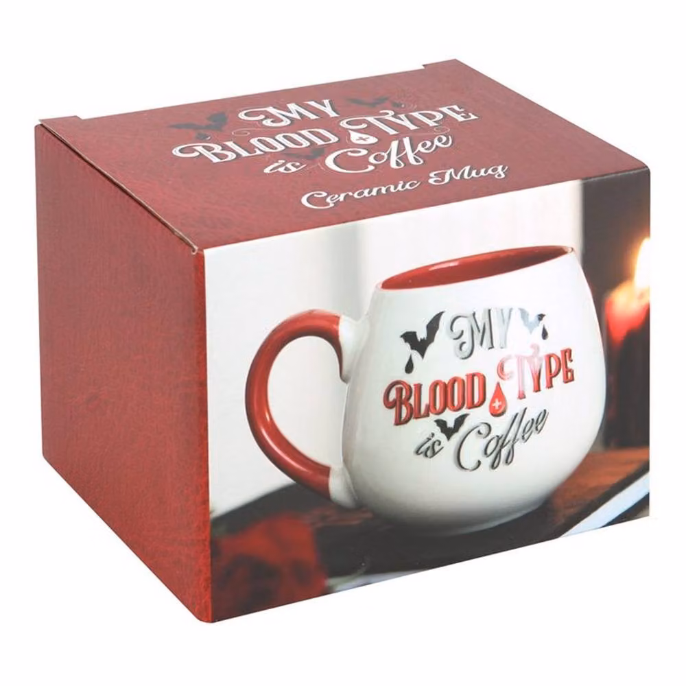 Uniqueful My Blood Type is Coffee Ceramic Mug in White and Red – 2