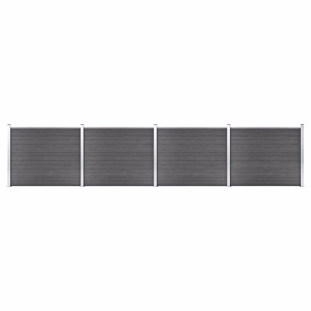 Berkfield Home Durable WPC Fence Panel Set, Black, W: 699 cm, H: 146 cm – 2