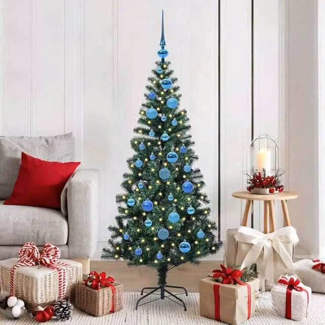 Berkfield Home Pre-lit Artificial Christmas Tree, Green, Height: 150 cm