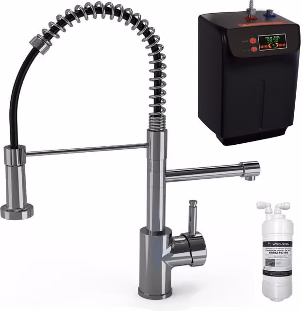 BWT Kitchflow Three in One Instant Boiling and Filtered Water Kitchen Tap and Tank, Chrome