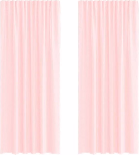 Berkfield Home Pink Voile Fabric Panel Curtains with Rod Pockets, 2 Pack