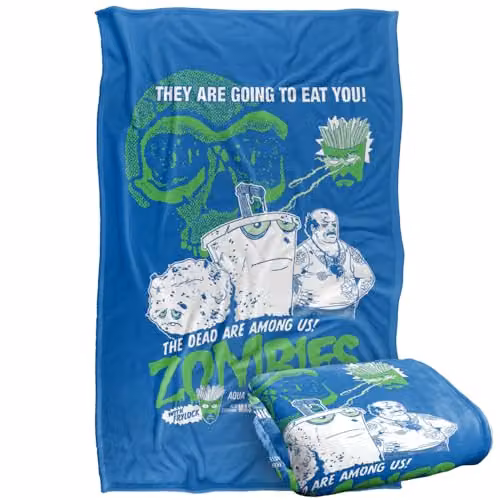 Aqua Teen Hunger Force Zombies Silky Touch Super Soft Fleece Throw Blanket, Multicolour, W: 91 cm, D: 147 cm