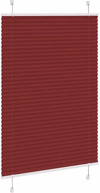 Berkfield Home Single Pleat Fabric Blind in Bordeaux Red, W: 100 cm, H: 100 cm – 1