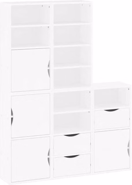 Berkfield Home ODDA Side Cabinets, 5 Piece Set in White Solid Wood Pine, W/D/H: 40 x 24 x 79 cm – 1