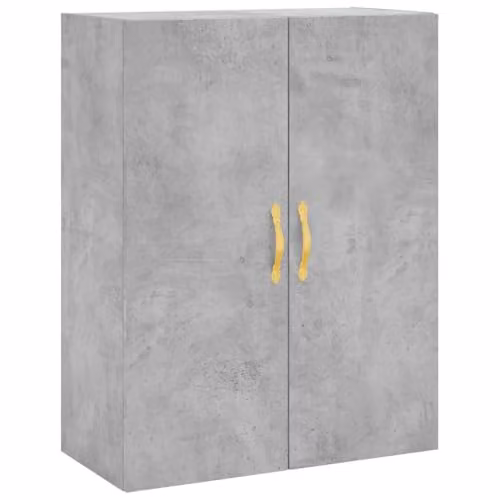 vidaXL Modern Wall Mounted Storage Cabinet in Concrete Grey with Hinged Doors and Internal Shelves