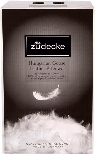 Surrey Down Hungarian Goose Feather and Down 4.5tog Duvet in White, Double – 1