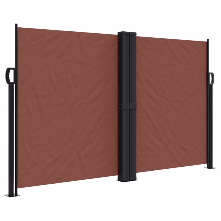 Berkfield Home Retractable Side Awning in Brown, Polyester, W/H: 140 x 1000 cm
