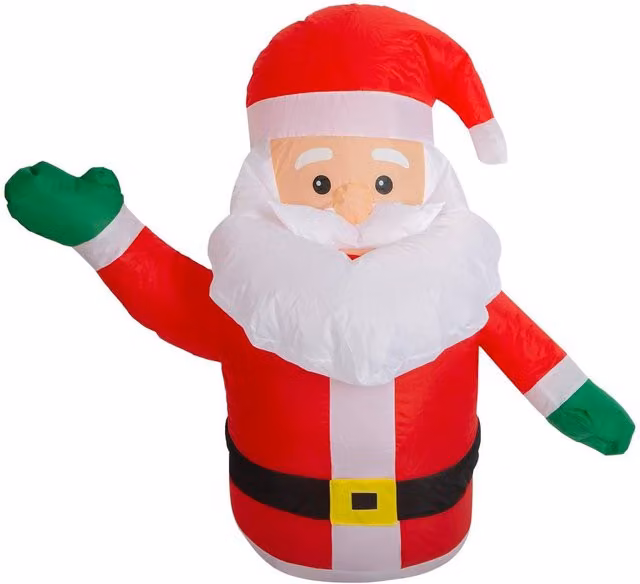 VFM e-Store Christmas Santa Inflatable Outdoor Decoration, Red and Multicolour, W: 107 cm, D: 105 cm