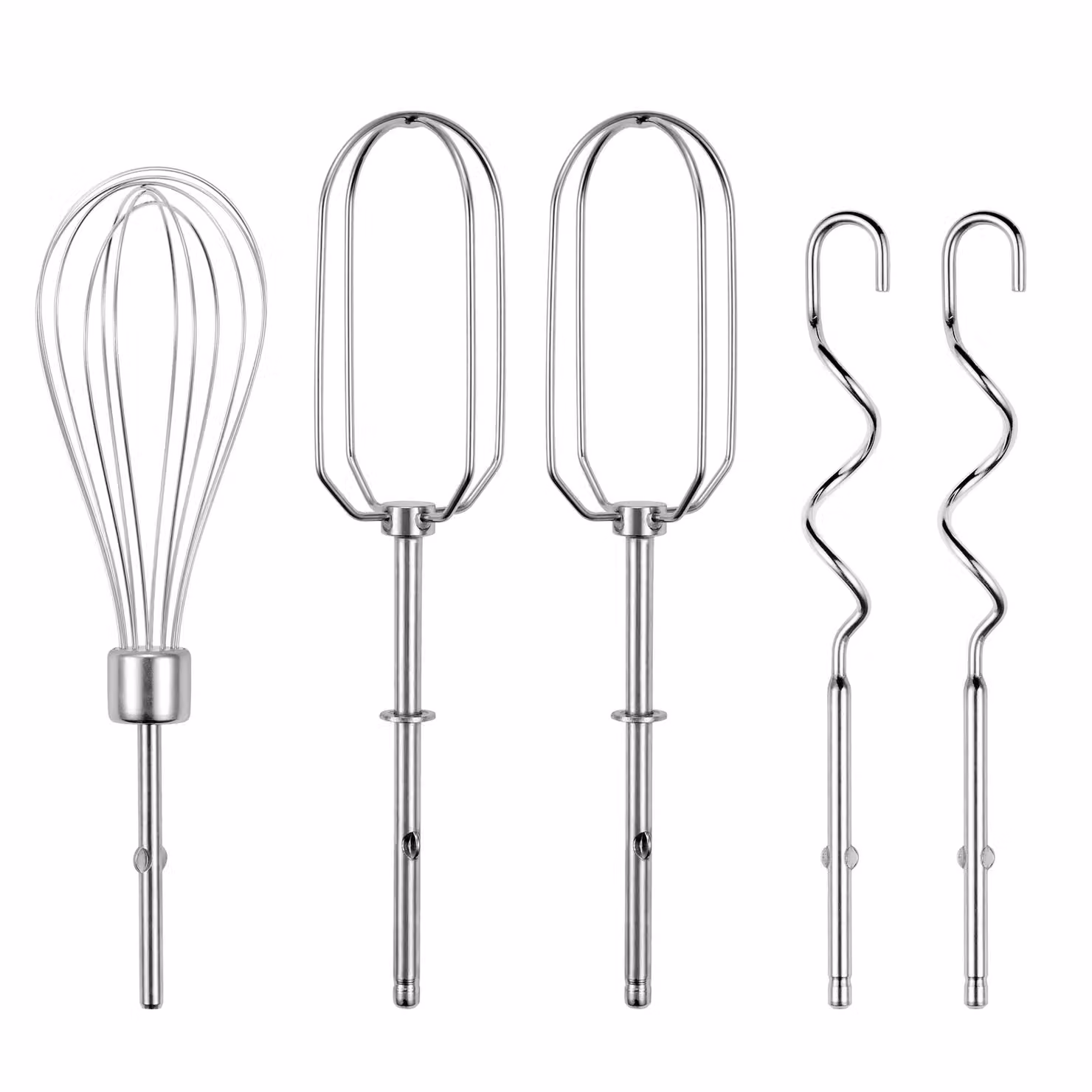 VonShef 300W 5 Speed Electric Hand Mixer in Black and Silver with Stainless Steel Beaters, Dough Hooks and Balloon Whisk – 9