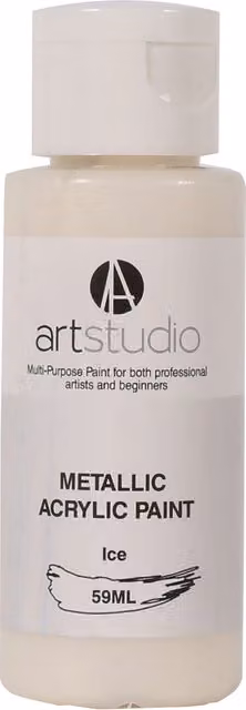 Art Studio Metallic Acrylic Paint in Ice White and Silver