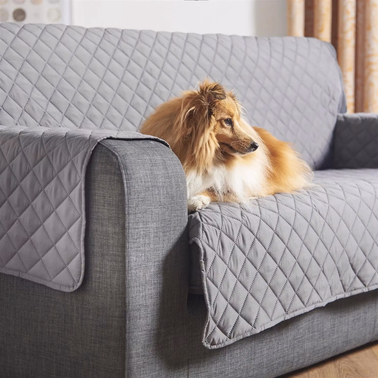 Luxury Living Water Repellent and Stain Resistant Sofa Protector Cover with Armrest Cover in Grey – 3