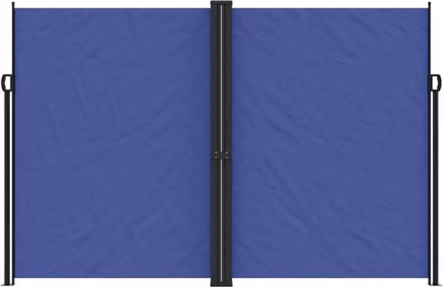 Berkfield Home Blue Retractable Single Side Awning with Polyester Fabric, W/H: 1000 x 220 cm