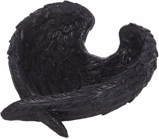 Something Different Raven Wings Gothic Trinket Dish - Black