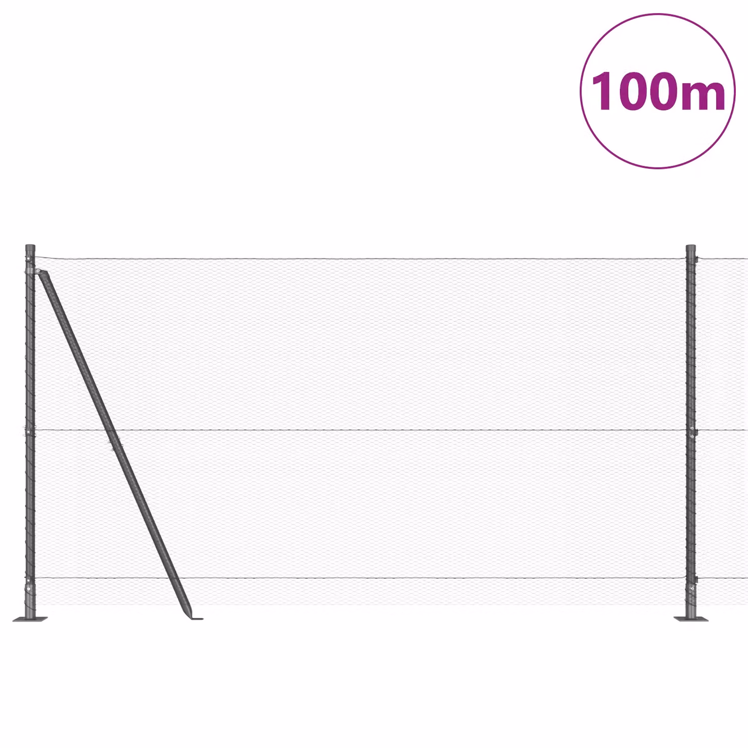 Berkfield Home Grey Steel Hexagon Fence, H: 120 cm x W: 100 m – 2