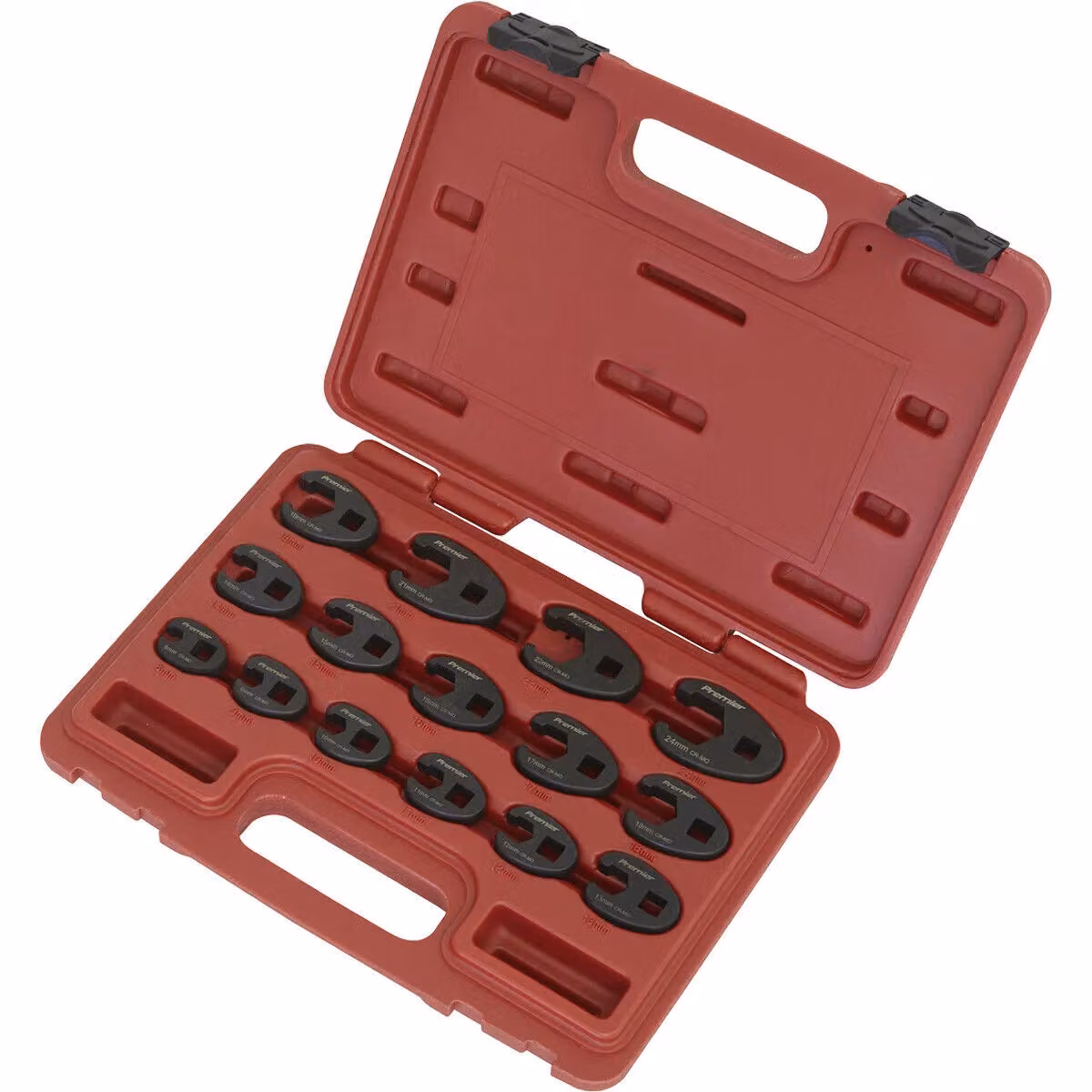 Loops 15pc Crows Foot Nut Spanner Socket Set with 3/8 inch Square Drive Ratchet in Chrome Molybdenum and Stainless Steel, Red and Multicolour – 2