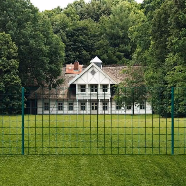 Berkfield Home Euro Fence PVC-Coated Steel Fencing, Green, W: 20 m, H: 0.8 m