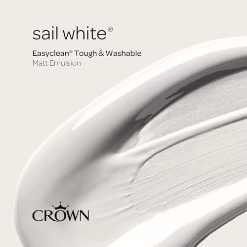Crown EASYCLEAN Matt Wall Paint, White, 2.5 l – 2