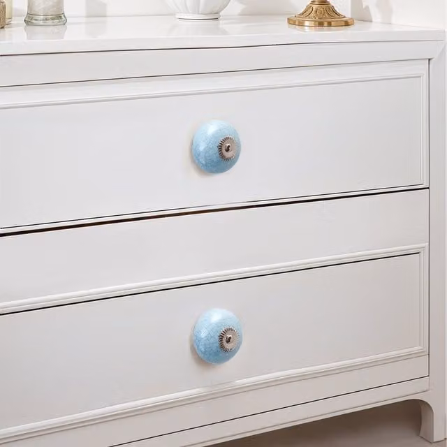 Lifeideas 6 Piece Blue Ceramic Cabinet Knob Set