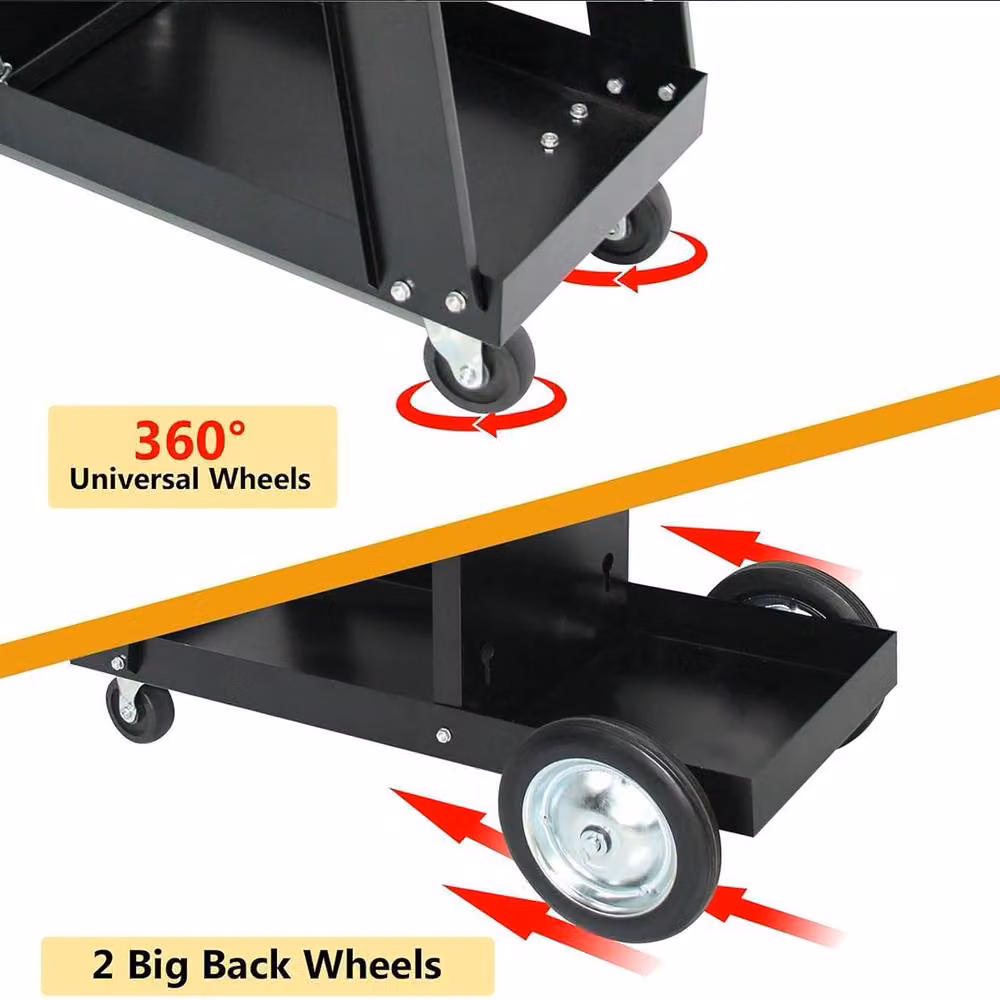 Havendro 3 Tier Rollable Welding Cart Trolley with 80kg Storage Capacity in Black – 4