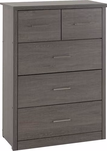 Seconique Lisbon 3+2 Drawer Chest in Black and Grey – 1