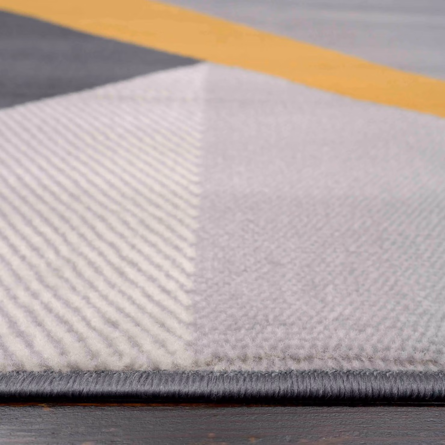 Kukoon Geometric Living Area Rug in Yellow and Grey, W: 190 cm, D: 280 cm – 5