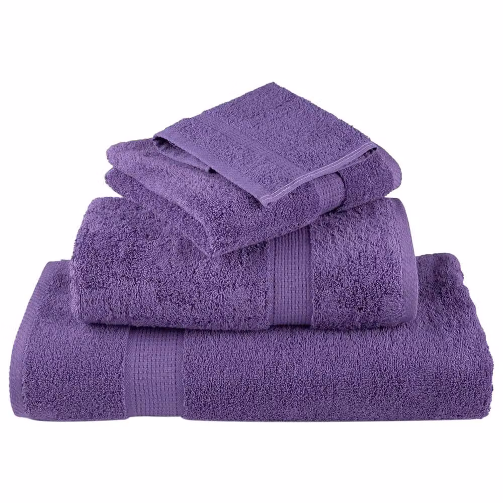 Berkfield Home SOLUND Premium Cotton Terry Bath Towels, 4 Pack, Purple, W: 100 cm, L: 150 cm, 600 gsm – 4