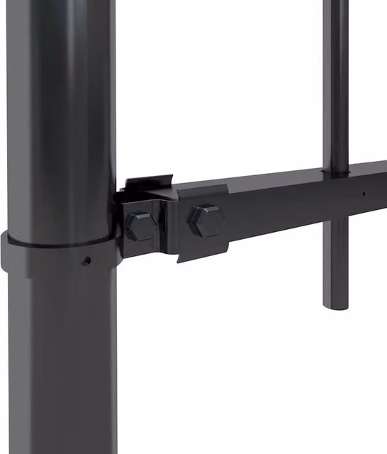 Berkfield Home Elegant Spear Top Steel Garden Fence, Black, W: 13.6 m, H: 0.8 m