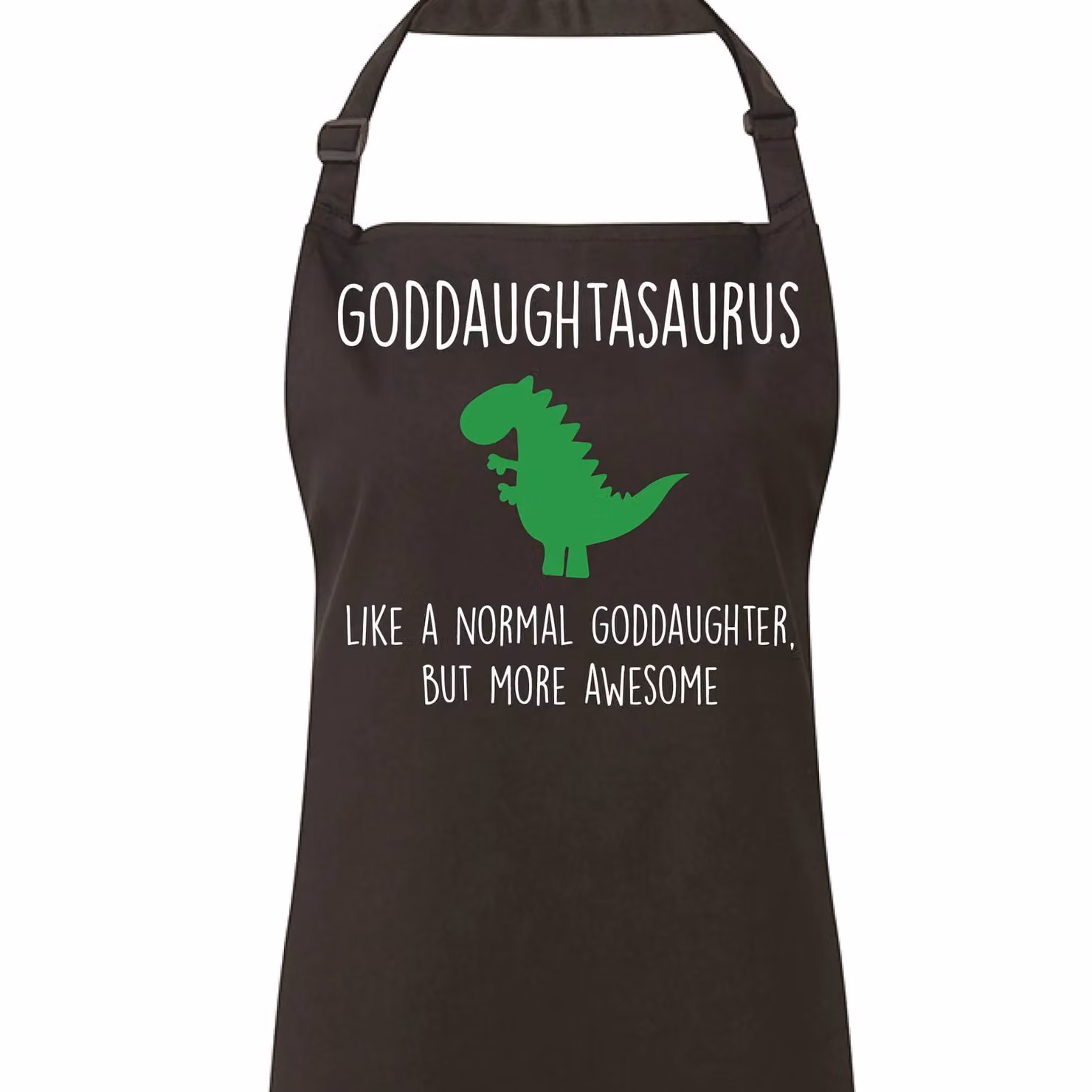 60 Second Makeover Goddaughtasaurus Dinosaur Apron for Women in Black – 2